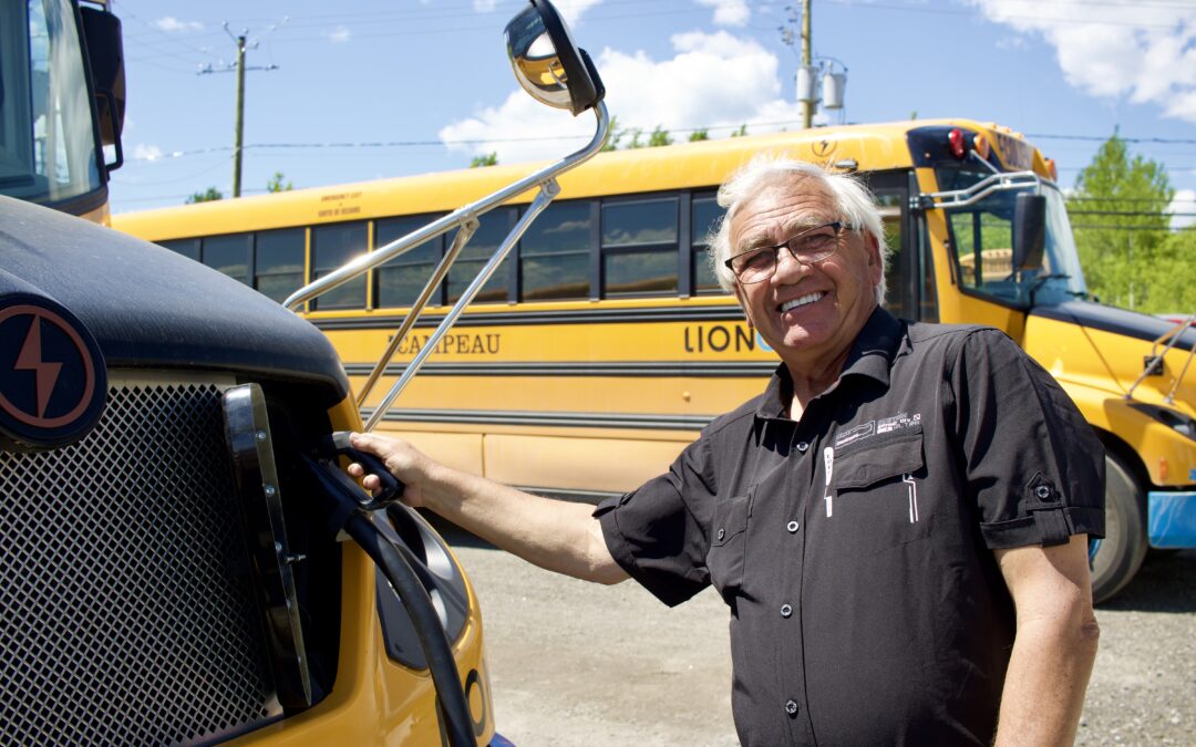 Lion Electric Bus Driver Charges Electric School Bus