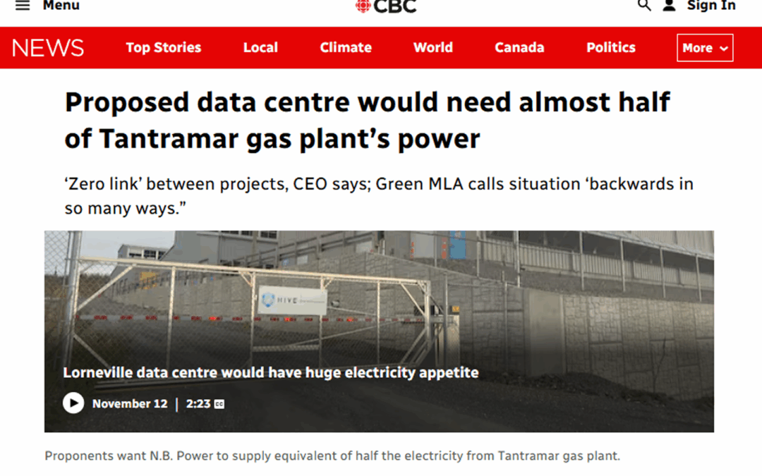 The Tantramar Gas Plant Isn’t About Grid Security OR The Health of New Brunswickers